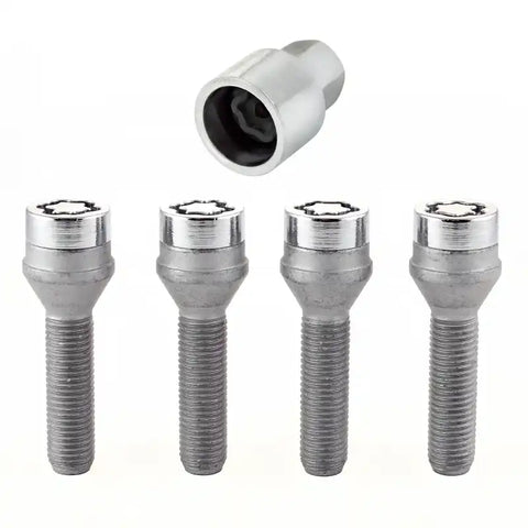 McGard Wheel Lock Bolt Set - 4pk. (Cone Seat) M12X1.5 / 17mm Hex 40.5mm Shank Length Chrome