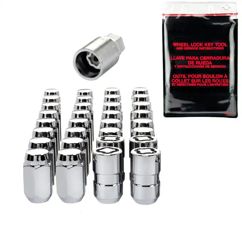 McGard 8 Lug Hex Install Kit w/Locks (Cone Seat Nut) M14X1.5 / 22mm 1.635in. Length - Chrome
