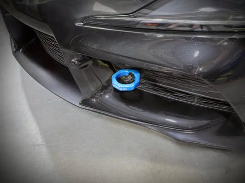 aFe 450-721001-L Control Front Tow Hook Blue 20-21 Toyota GR Supra (A90)