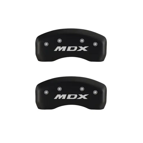 MGP 4 Caliper Covers Engraved Front Acura Engraved Rear MDX Red finish silver ch
