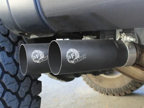 aFe 49-43078-B Rebel Series Exht 3in SS Middle Side Exit CB w/ Black Tips 11-14 Ford F150 Ecoboost V6 3.5L (tt)