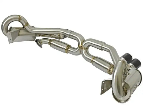 aFe 49-36406-C Power Elite SS-304 Carbon Tip Dual Cat Back Exhaust 13-14 Porsche 911 C2S (991) H6-3.8L