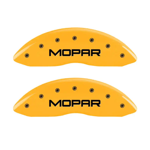 MGP 4 Caliper Covers Engraved Front & Rear Mopar Yellow Finish Black Char 2008 Chrysler Aspen
