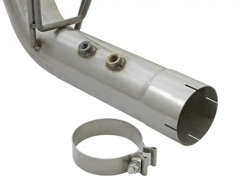 aFe 49-04086-P ATLAS 4in DPF-Back Alum Steel Exhaust System w/Dual Exit Polished Tip 2017 GM Duramax 6.6L (td)