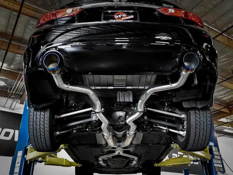 aFe 49-36132NM-L Takeda 2.5in 304 SS Cat-Back Exhaust System w/ Blue Flame Tips 16-18 Infiniti Q50 V6-3.0L (tt)