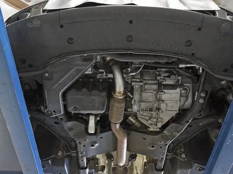 aFe 48-36318-1HC 09-13 MINI Cooper S (R56) L4 1.6L (t) Twisted Steel Down Pipe 2-1/2in 304 Stainless w/ Cat