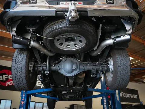 aFe 49-44126-B Large Bore-HD 4in 409SS DPF-Back Exhaust System w/Black Tip 20 GM Diesel Trucks V8-6.6L (td) L5P