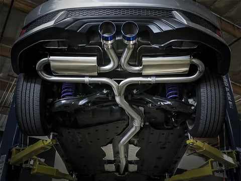 aFe 49-36618-L Takeda 3in 304 SS Cat-Back Exhaust System w/ Blue Tips 2017 Honda Civic Si I4 1.5L (t)