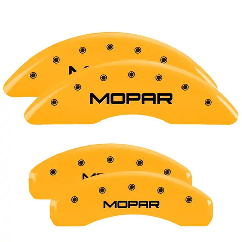 MGP 4 Caliper Covers Engraved Front & Rear MGP Yellow finish black ch
