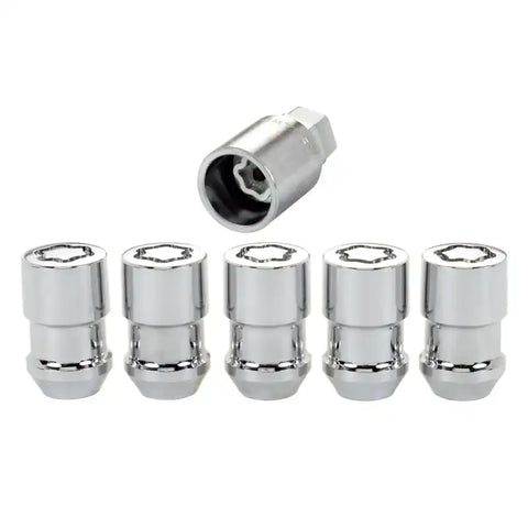 McGard Wheel Lock Nut Set - 5pk. (Cone Seat) 1/2-20 / 3/4 &13/16 Dual Hex 1.46in. Length Chrome