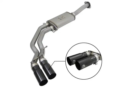 aFe 49-43081-B Rebel Exhausts 3in SS Cat-Back 15-16 Ford F-150 EcoBoost V6 2.7/3.5L V8 5.0L w/ Black Tips