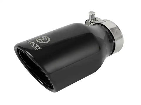 aFe 49T25404-B08 Takeda 304 Stainless Steel Clamp-On Exhaust Tip 2.5in.Inlet / 4in Outlet - Black