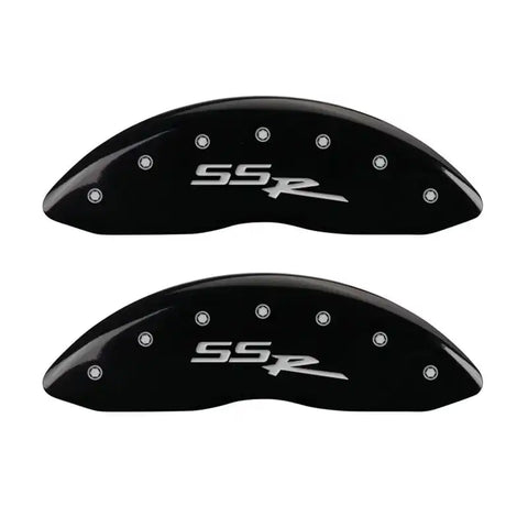 MGP 4 Caliper Covers Engraved Front & Rear SSR Black finish silver ch