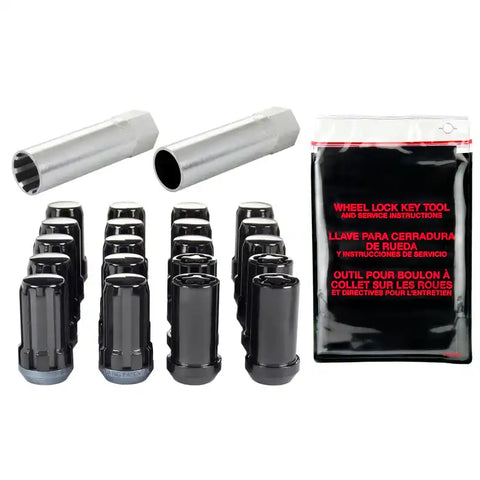 McGard 65515BK SplineDrive Tuner 5 Lug Install Kit w/Locks & Tool (Cone) M14X1.5 / 22mm Hex - Blk