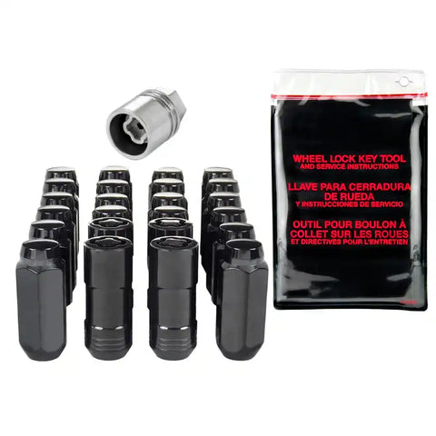 McGard 6 Lug Hex Install Kit w/Locks (Cone Seat Nut) M14X2.0 / 13/16 2.25in. Length - Black