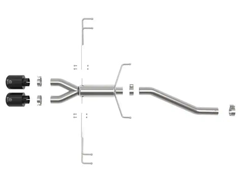 aFe 49-36626-B Takeda 2.5in 304SS Axle-Back Exhaust System 17-19 Honda Civic Type R L4-2.0L (t) - Black Tip