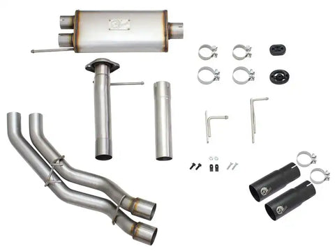 aFe 49-43080-B Rebel Exhausts 3in SS Cat-Back 09-14 Ford F-150 4.6/5.0/5.4L w/ Black Tips