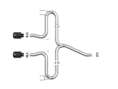 aFe 49-36625-B Takeda 2-1/2in 304 SS Axle-Back Exhaust w/Black Tips 17-20 Honda Civic Sport L4-1.5L (t)