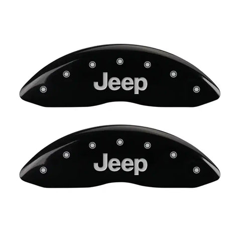 MGP Front set 2 Caliper Covers Engraved Front JEEP Black finish silver ch