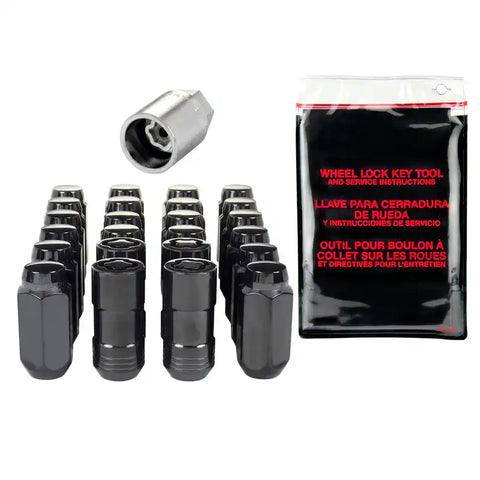 McGard 6 Lug Hex Install Kit w/Locks (Cone Seat Nut) M14X1.5 / 22mm 1.945in. Length - Black