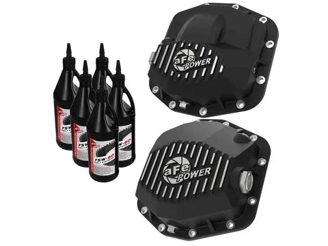 aFe 46-7100AB Pro Series Front and Rear Diff Cover Kit w/ Oil 2018+ Jeep Wrangler (JL) V6 3.6L (Dana M220)
