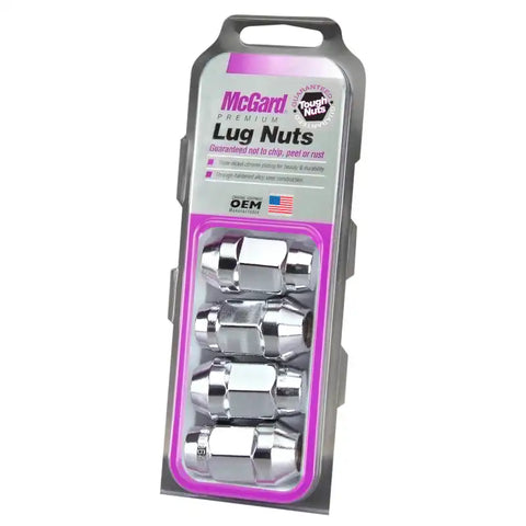 McGard Hex Lug Nut (Cone Seat Bulge Style) M14X1.5 / 22mm 1.635in. Length (4-Pack) - Chrome