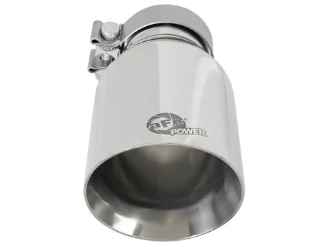 aFe 49T30454-P092 MACH Force-Xp Univ 304 SS Double-Wall Clamp-On Exhaust Tip - Polished 3in Inlet 4.5in Outlet