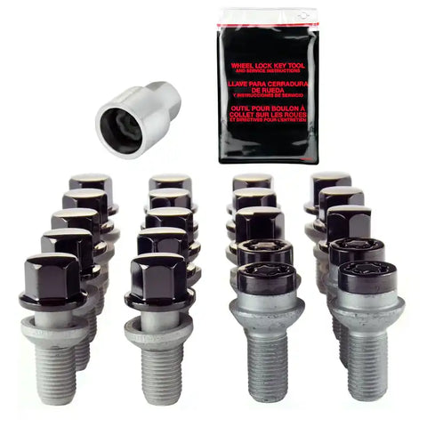 McGard 5 Lug Hex Install Kit w/Locks (Radius Seat Bolt) M14X1.5 / 17mm 26.3mm Shank L. - Black