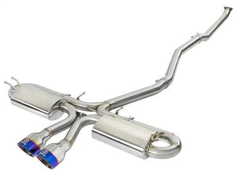 aFe 49-36618-L Takeda 3in 304 SS Cat-Back Exhaust System w/ Blue Tips 2017 Honda Civic Si I4 1.5L (t)