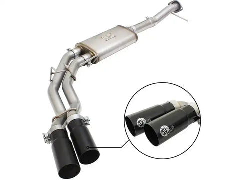 aFe 49-43080-B Rebel Exhausts 3in SS Cat-Back 09-14 Ford F-150 4.6/5.0/5.4L w/ Black Tips