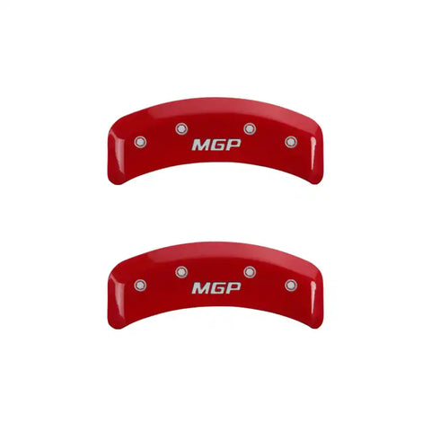 MGP 4 Caliper Covers Engraved Front & Rear MGP Red finish silver ch