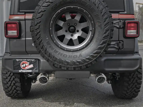 aFe 49-38066-P Rebel Series 2.5in 304 SS Cat-Back Exhaust w/ Polished Tips 2018+ Jeep Wrangler (JL) V6 3.6L