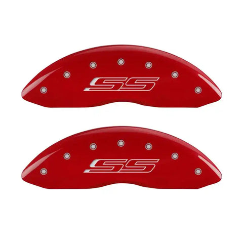MGP 4 Caliper Covers Engraved Front & Rear Gen 5/SS Red finish silver ch