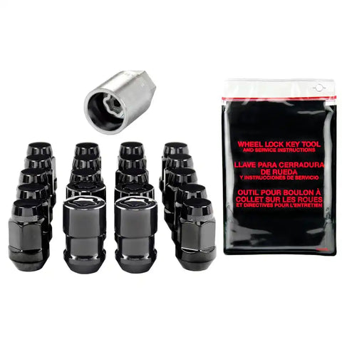 McGard 5 Lug Hex Install Kit w/Locks (Cone Seat Nut / Bulge) M12X1.5 3/4 1.45in. L - Black