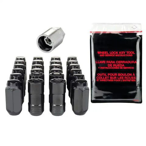 McGard 6 Lug Hex Install Kit w/Locks (Cone Seat Nut) M14X1.5 / 22mm 1.945in. Length - Black
