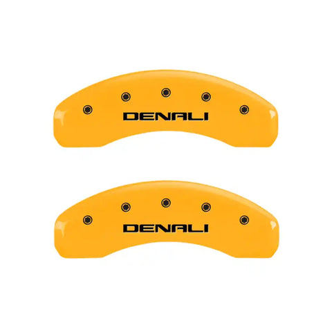 MGP 4 Caliper Covers Engraved Front & Rear Denali Yellow Finish Black Char 2016 GMC Canyon