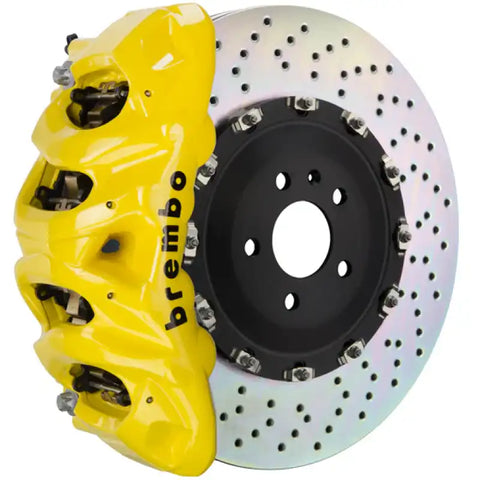 Brembo 19+ X5 Front GT BBK 8 Piston Cast 412x38 2pc Rotor Drilled-Yellow