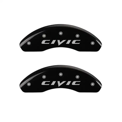 MGP 4 Caliper Covers Engraved Front & Rear Mgp Yellow Finish Black Char 2017 Honda Civic