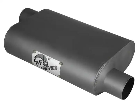 aFe 49M00003 Scorpion Replacement Alum Steel Muffler 2-1/2in In/Out Baffled Offset/Offset 13inL x10inW x4inH
