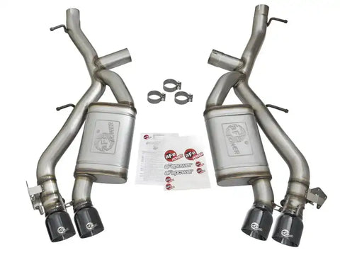 aFe 49-34068-B MACHForce XP 3in 304 SS Axle-Back Exhaust Dual (NPP) w/ Black Tips 16-17 Camaro V8