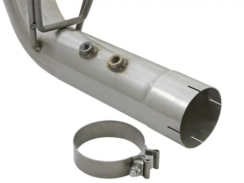 aFe 49-04086-B ATLAS 4in DPF-Back Alum Steel Exhaust System w/Dual Exit Black Tip 2017 GM Duramax 6.6L (td)