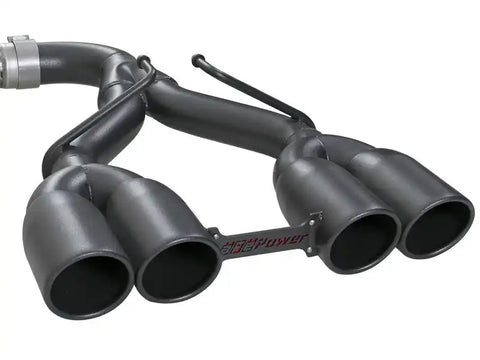 aFe 49-38071-B Rebel Series 2.5in. 304 SS C/B Exhaust System 2018 Jeep Wrangler (JL) V6-3.6L - Black Tip