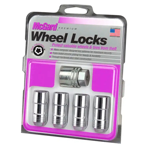 McGard Wheel Lock Nut Set - 4pk. (Cone Seat) 9/16-18 / 7/8 Hex 1.765in. Length Chrome