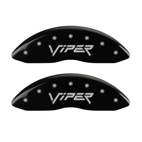 MGP 4 Caliper Covers Engraved Front Gen 2/Viper Engraved Rear Gen 2/Snake Black finish silver ch