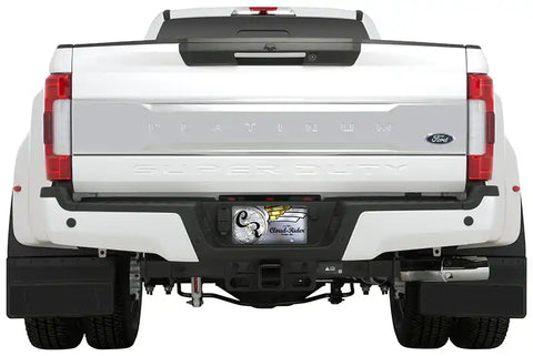 Cloud-Rider 811-4004R Black Powder Coat Hanger- Kick Back Mud Flaps - NO Insert with 'Advantage M.F. 2017-2019 Ford F-350 F-450 Super Duty 20 Rear [Dual Wheel]