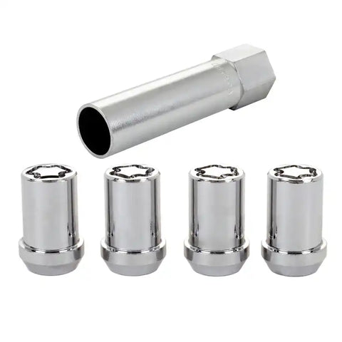 McGard Wheel Lock Nut Set - 4pk. (Tuner / Cone Seat) M12X1.25 13/16 Hex 1.24in. Length Chrome