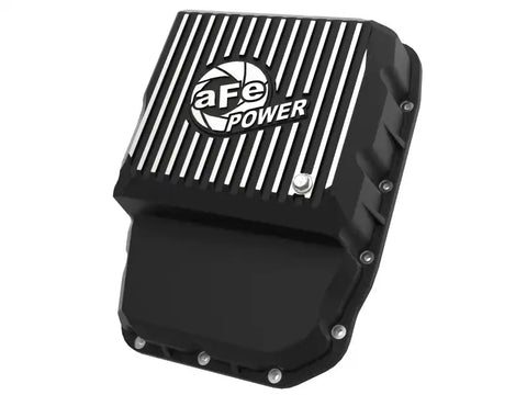aFe 46-71160B Transmission Pan (Black w/ Machined Fins) 13-19 Dodge Diesel Trucks L6-6.7L (td)