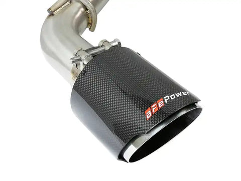 aFe 49-36132NM-C Takeda 2.5in 304 SS Cat-Back Exhaust System w/ Carbon Fiber Tips 16-18 Infiniti Q50 V6-3.0L (tt)