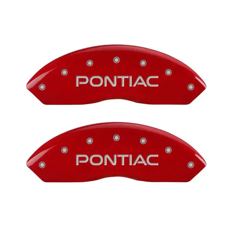 MGP 4 Caliper Covers Engraved Front Pontiac Rear Arrow Red Finish Silver Char 2007 Pontiac Solstice