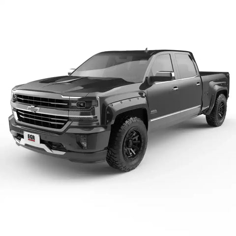 EGR 14+ Chev Silverado 6-8ft Bed Bolt-On Look Color Match Fender Flares - Set Black